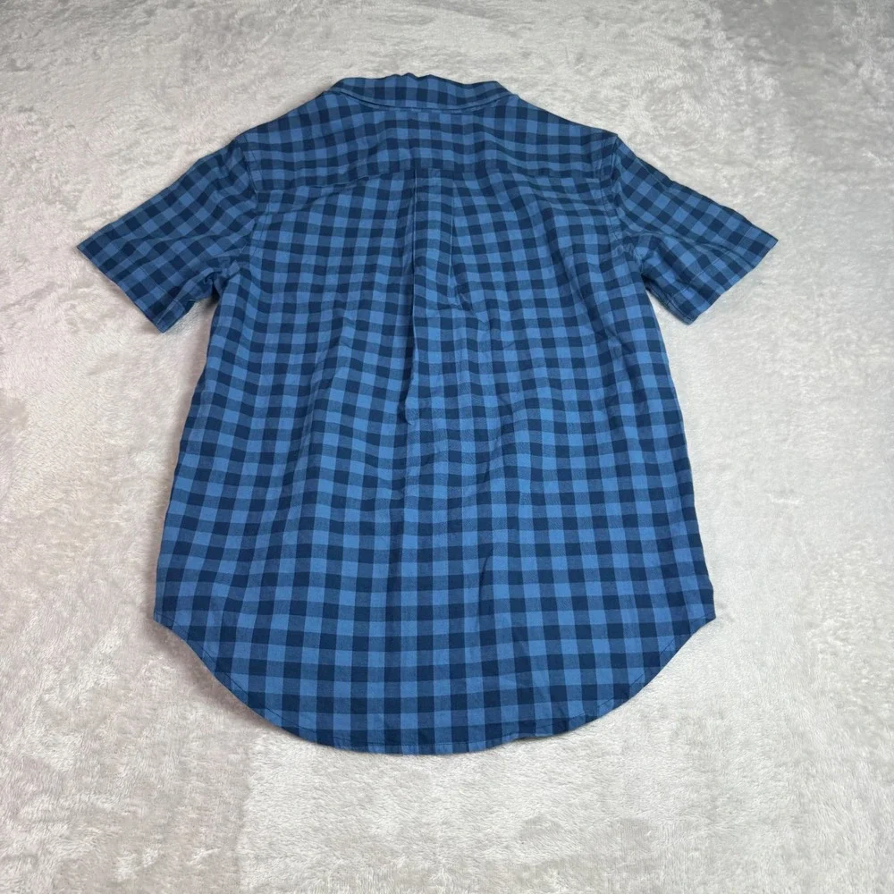 NWT Ralph Lauren Kids Boys M 10-12 Blue Gingham‎ Short Sleeve Button Down Shirt